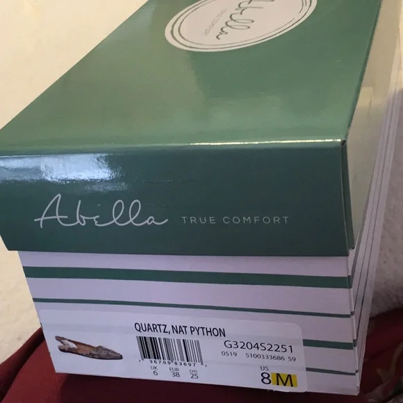 NWT, NIB, fauxTan Snake SLINGBACK FLATS,SIZE 8M,Abella True Comfort,Knit Fabric - Picture 3 of 14